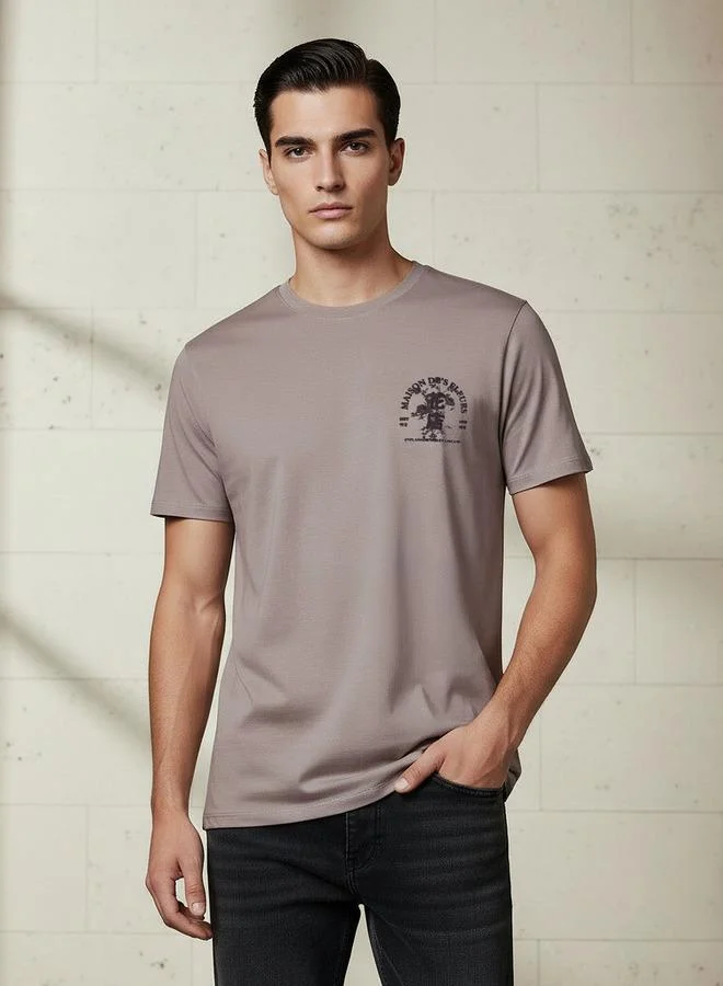 سبلاش فيڤ Men Regular Fit Crew Neck Short Sleeve Printed T-shirt